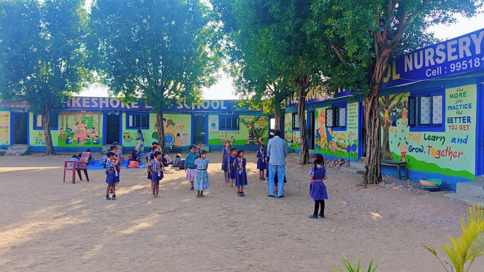 Lakeshore School Front Yard and Entrance